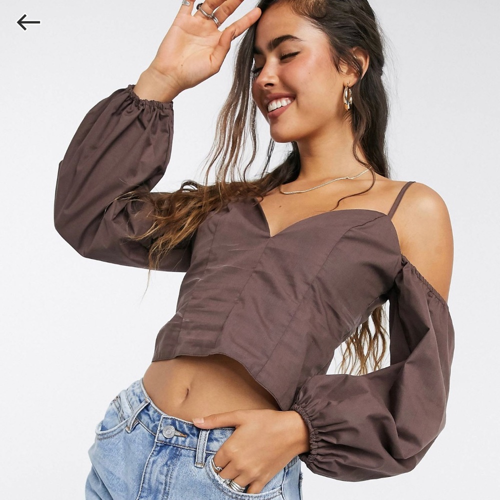 ASOS DESIGN Off The Shoulder Top Size US12